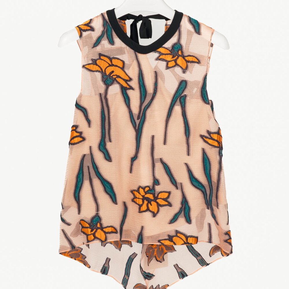 Roland Mouret PS/18 Thomas Pale Pink-Multi Iris Fils Coupe Top
